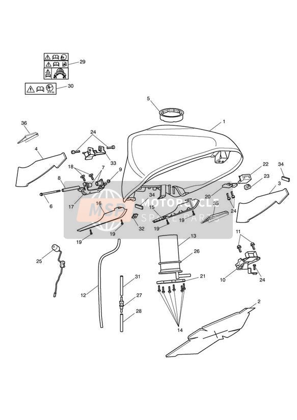 Réservoir de carburant et raccords 340148GT non ABS 340227GT version ABS