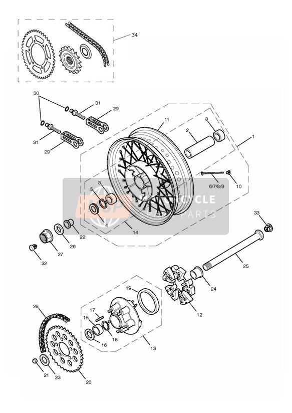 Roue arrière et transmission finale