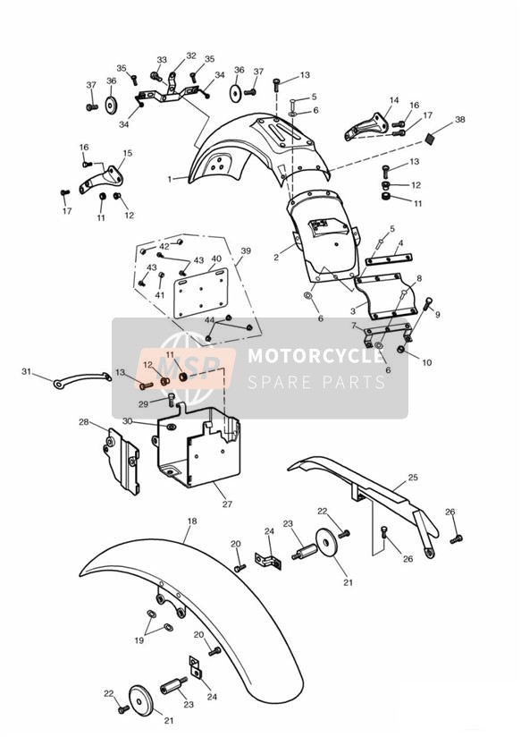 Guardabarros Cadenas Caja de batería 71699