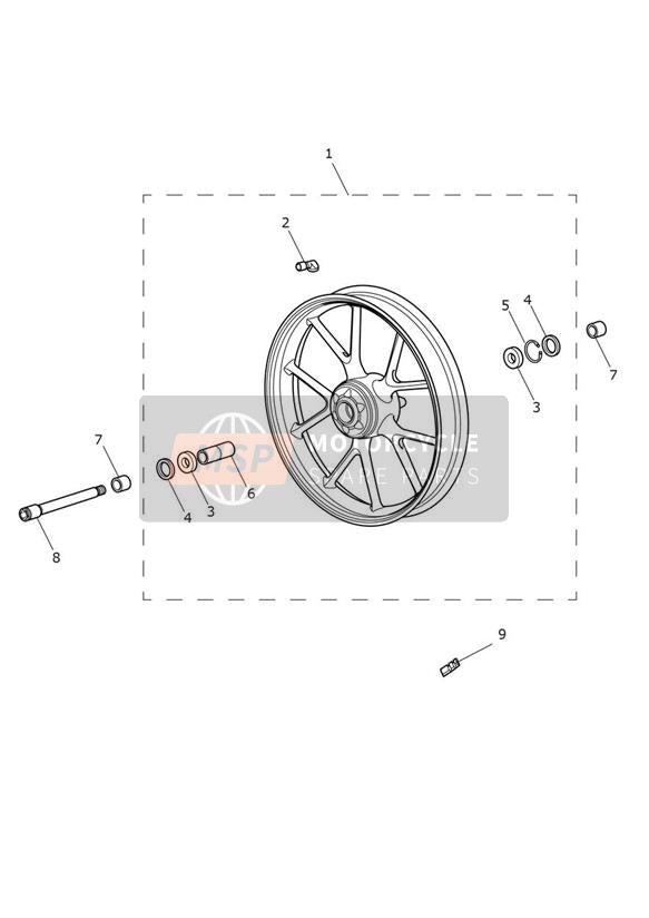Front Wheel > 914972 - All Except BR & IN, > 917474 - BR & IN Only