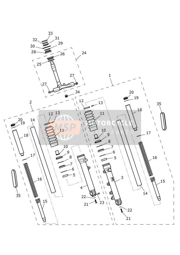 Fourche avant et té inférieur > 914447