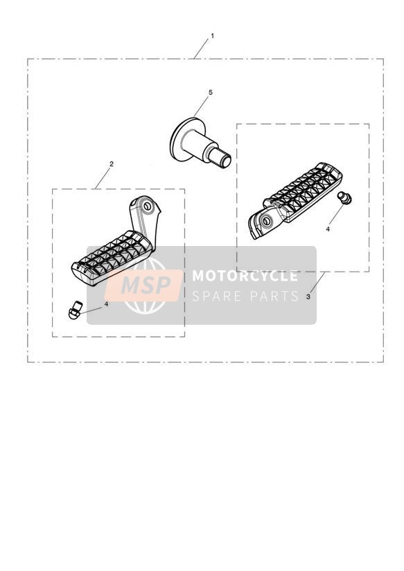 Poggiapiedi anteriori, montaggio rapido, kit