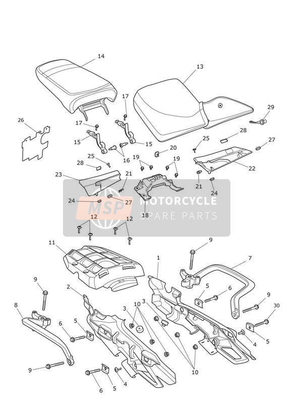 Carenado trasero y asiento
