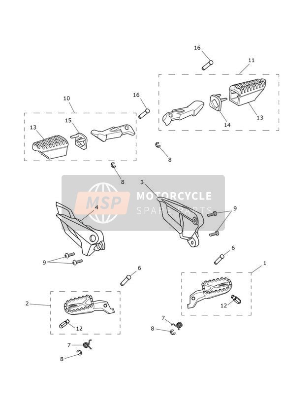 T2080954, Pivot Pin, Rear Footrest, Triumph, 1