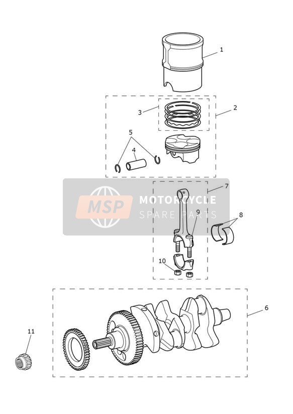 Crankshaft, Connecting Rods, Pistons & Liners