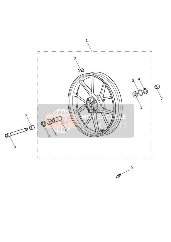 Front Wheel - 914973 > All Except BR & IN, 917475 > BR & IN Only