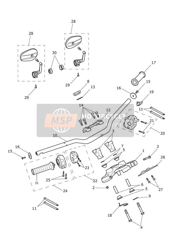 Handlebars, Top Yokes & Mirrors - 920186 >
