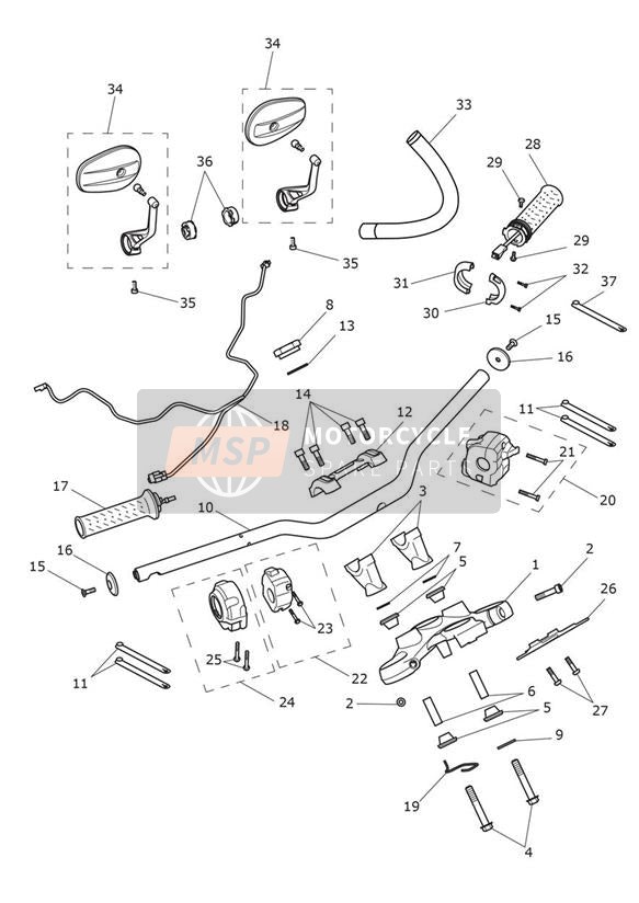 Handlebars, Top Yokes & Mirrors > 920185