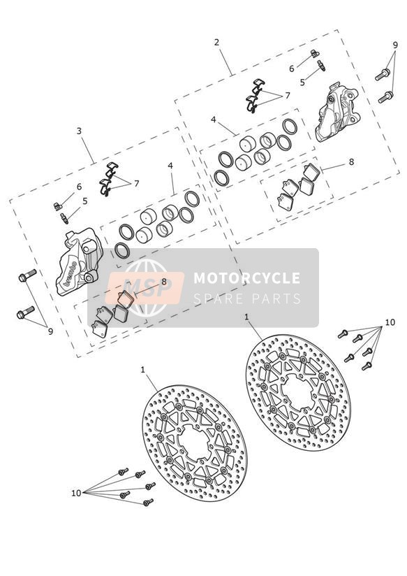 Front Brake Calipers & Discs