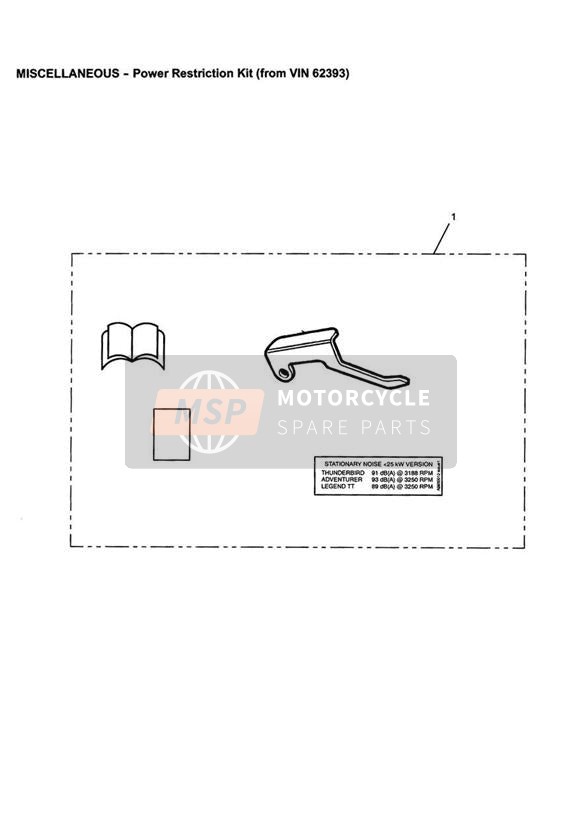 Kit de restriction de puissance à partir du numéro de châssis 62393
