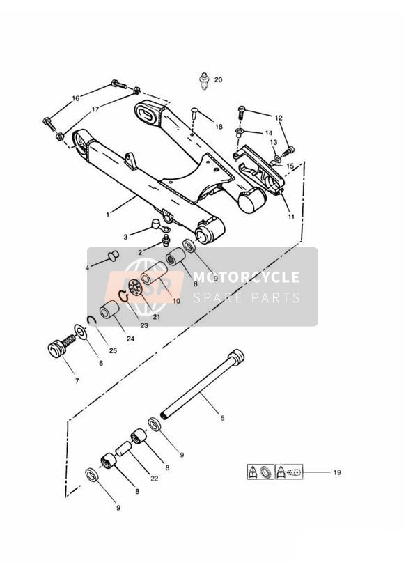 Bras oscillant 101854 sauf inclus entre 102063 et 102074