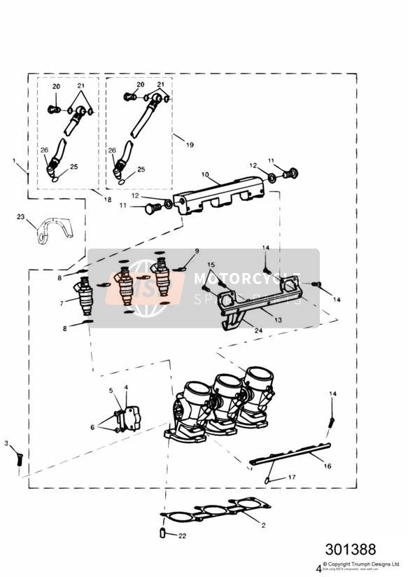 Manopole di accelerazione, iniettori e tubo carburante 71698