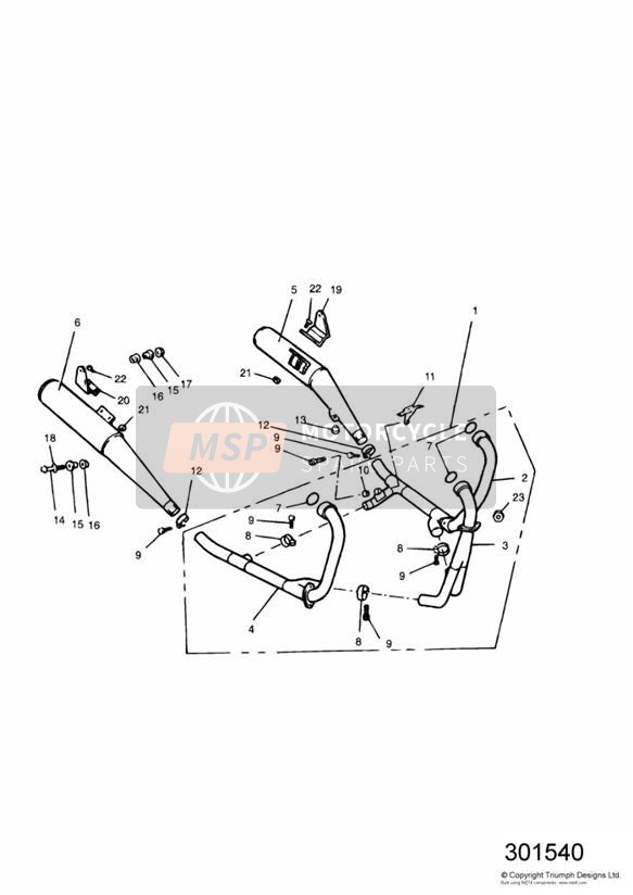 Sistema di scarico motori 3 cilindri