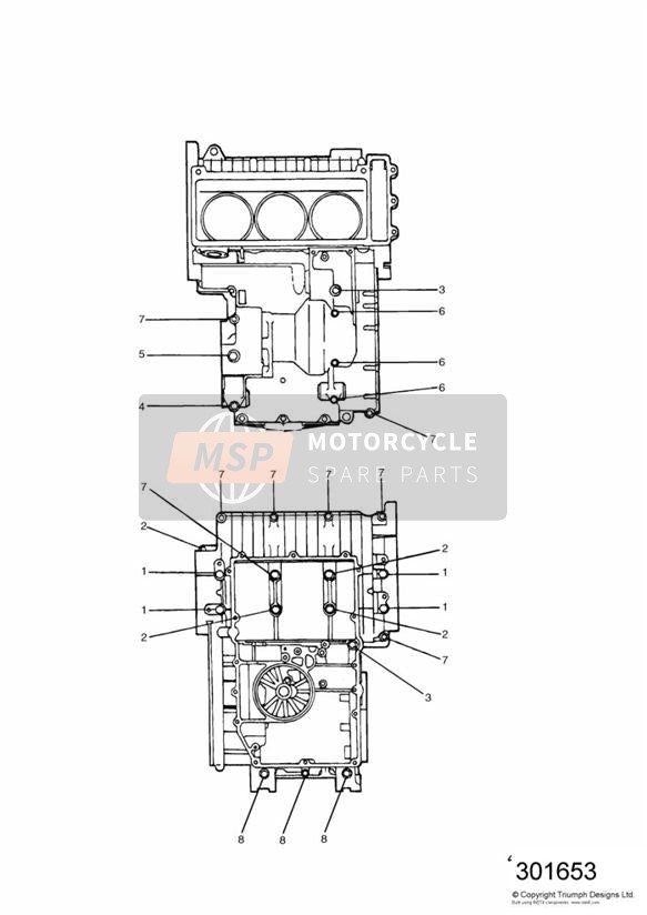 Carterbevestigingen Daytona 900 3 cilinder 9872
