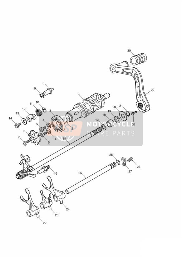 Gear Selectors and Pedal  Daytona 600