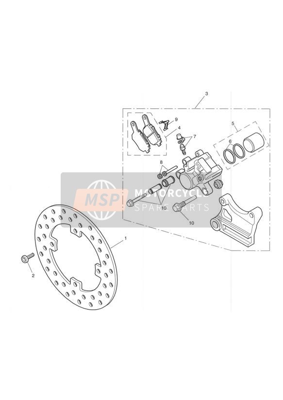 Achterremschijf En Remklauw Dubbelzijdige Swingarm