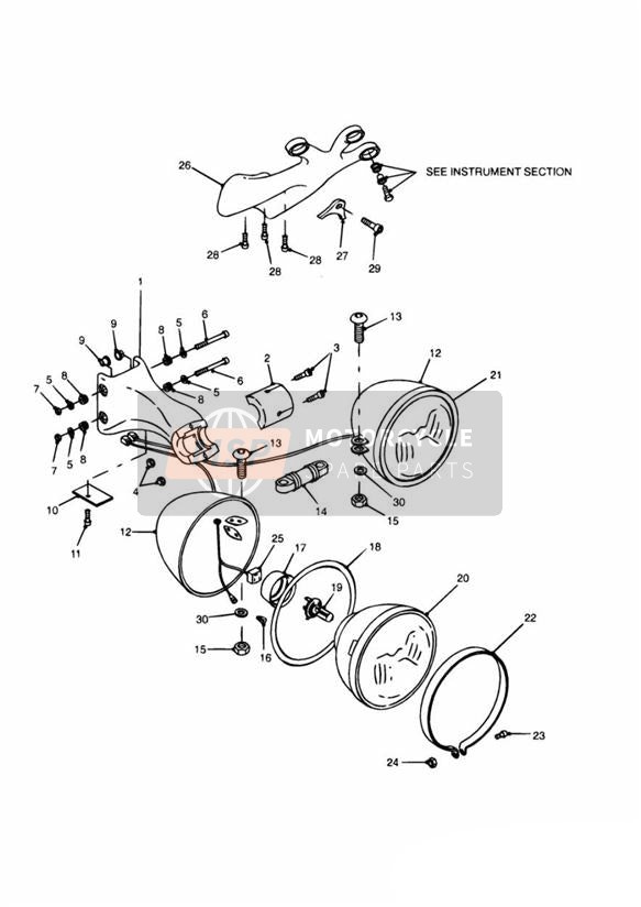T2500686, Subharness, Headlight, Triumph, 0