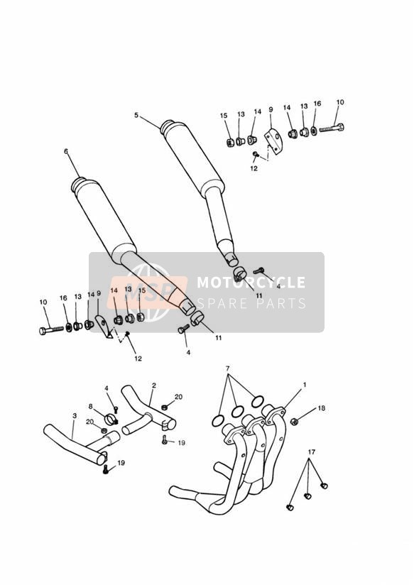 T2201695, Clamp, Exhaust, Polished, Triumph, 1