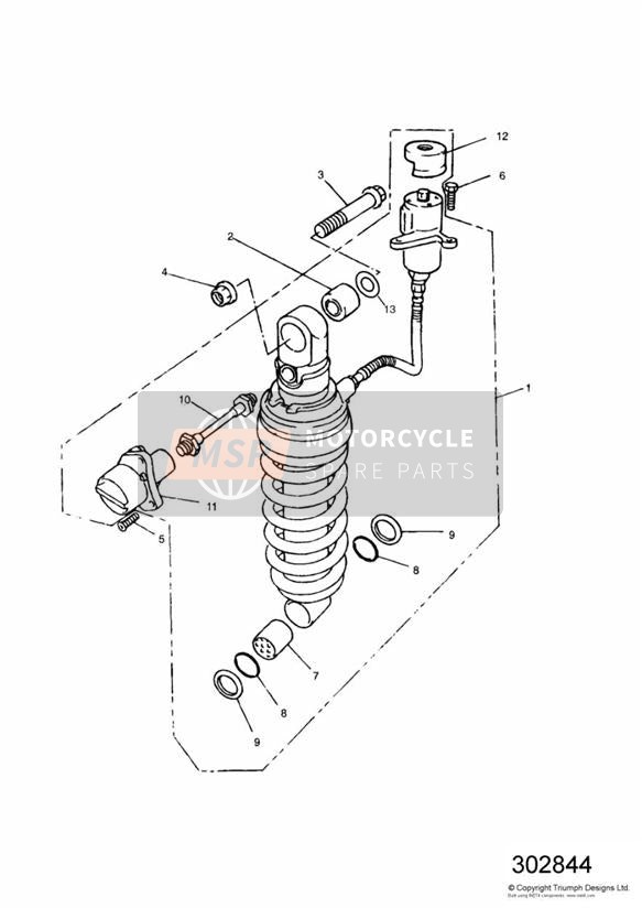 Unité de suspension arrière Modèle 750cc