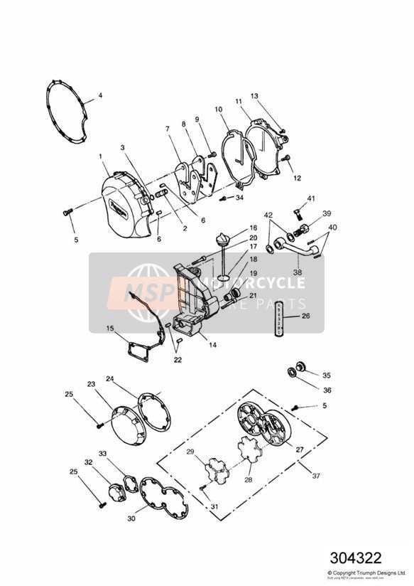 Coperture del motore argentate 4901
