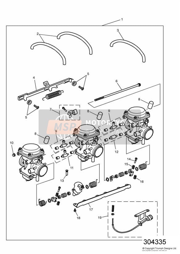 Carburatori solo per modelli US California con numero di motore 55616