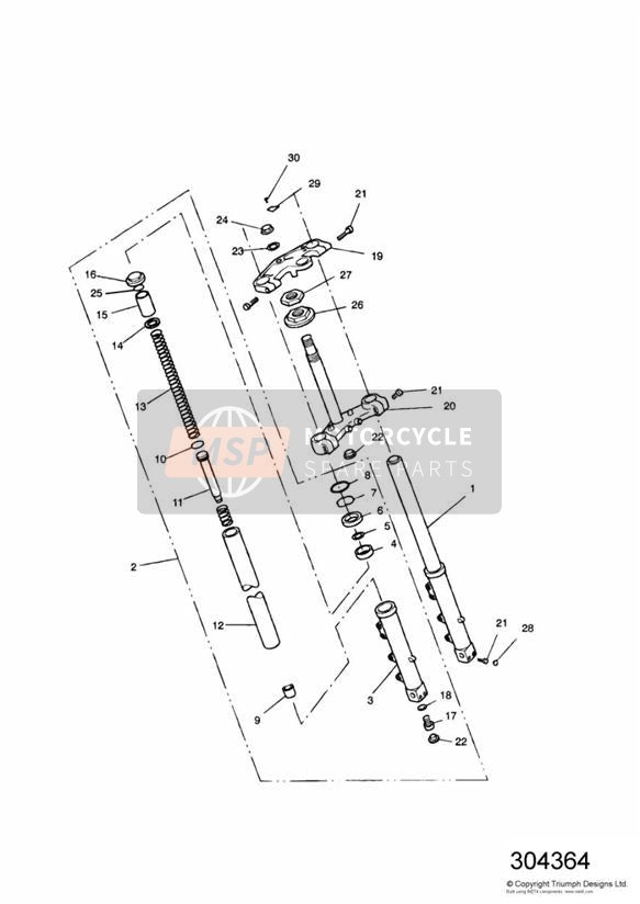 Forcella anteriore e teste di sterzo 44302