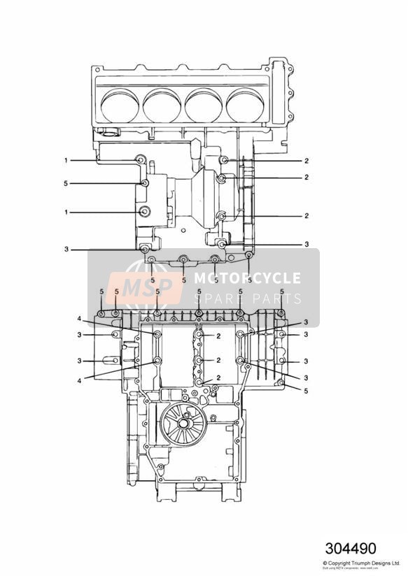 Fixations de carter moteur pour 4 cylindres en gris