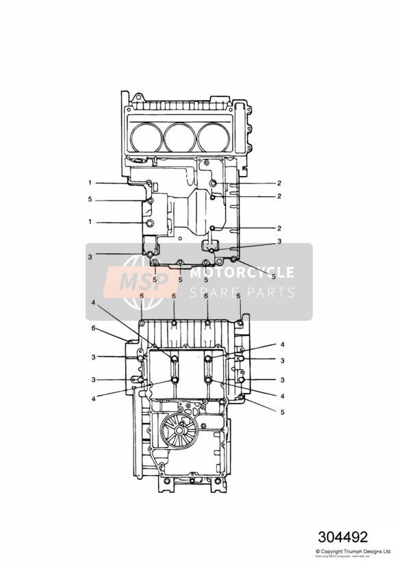 Fixations de carter, 3 cylindres