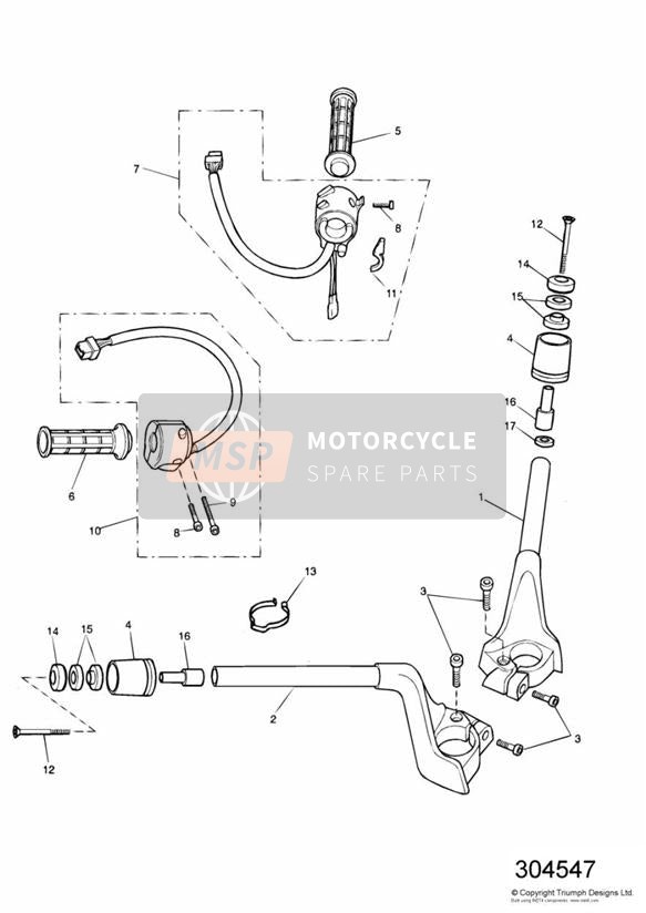 T2040969, Finisher, Handlebar, Triumph, 2