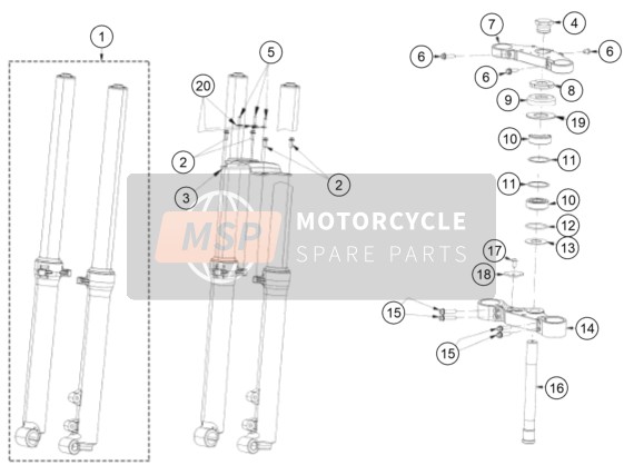 JAMBE DE SUSPENSION AVANT/ TRIPLER AGRAFE