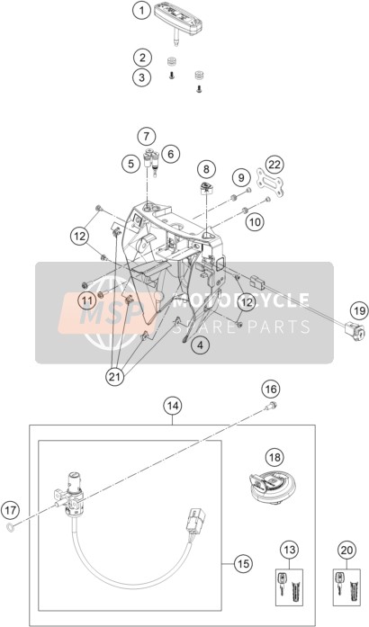 76114062044C1, Adapter Plate Dashboard Cmpl., GasGas, 1