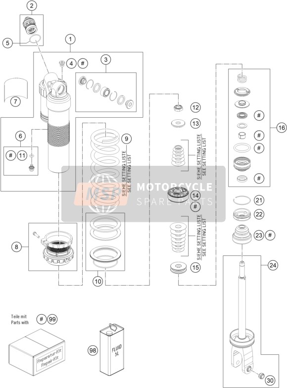 SHOCK ABSORBER DISASSEMBLED