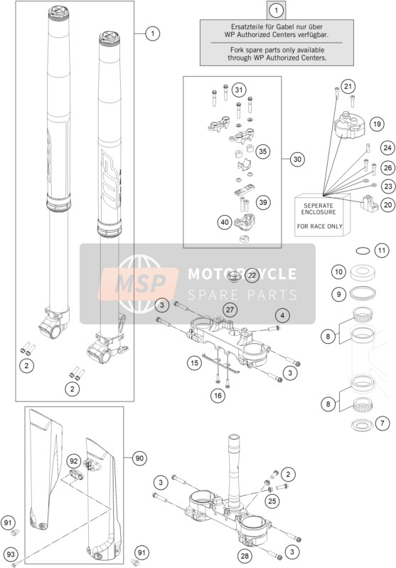 JAMBE DE SUSPENSION AVANT/ TRIPLER AGRAFE