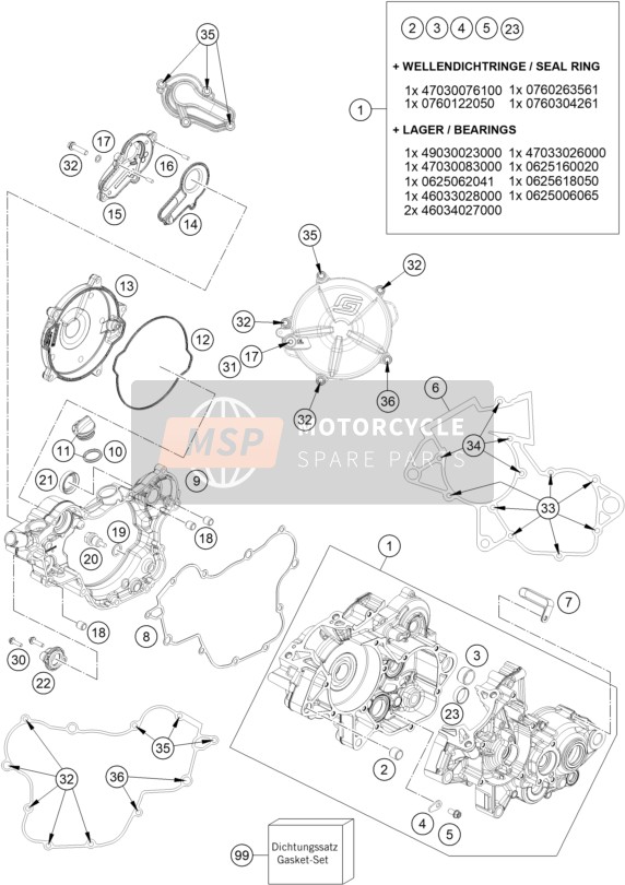 47230000144, Engine Case Cpl., GasGas, 0