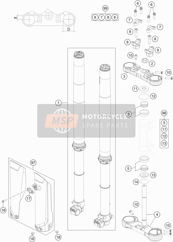FRONT FORK/ TRIPLE CLAMP