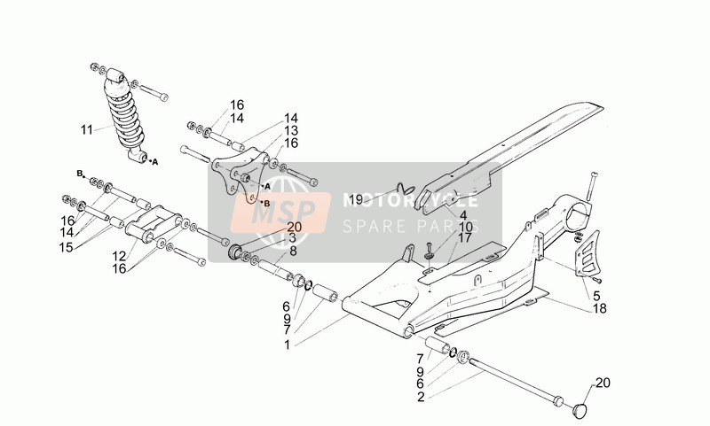 Aprilia AF1 FUTURA 50 1992 Swing Arm for a 1992 Aprilia AF1 FUTURA 50