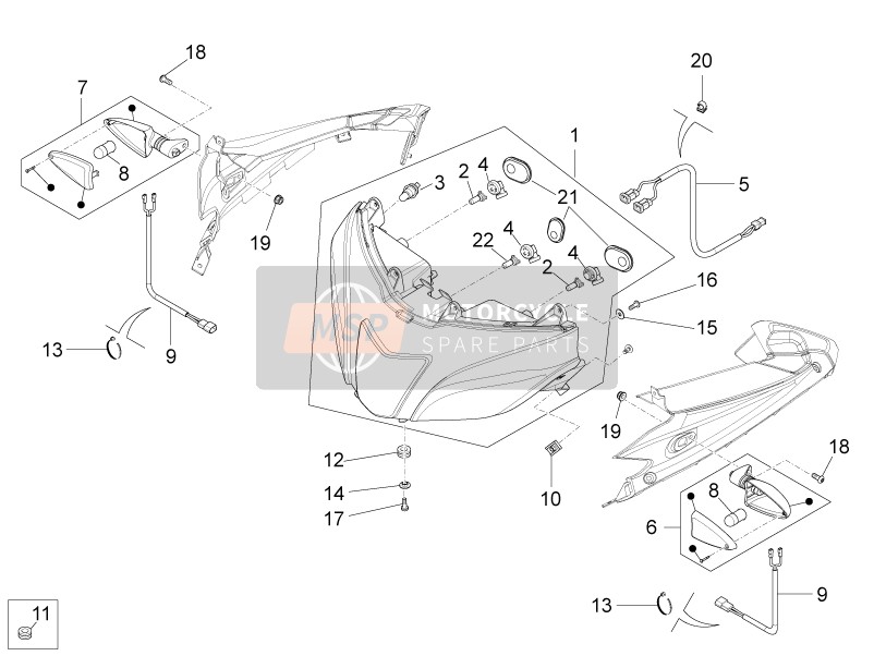 Aprilia RS 125 Replica 4T E4 ABS (EU) 2019 Front lights for a 2019 Aprilia RS 125 Replica 4T E4 ABS (EU)