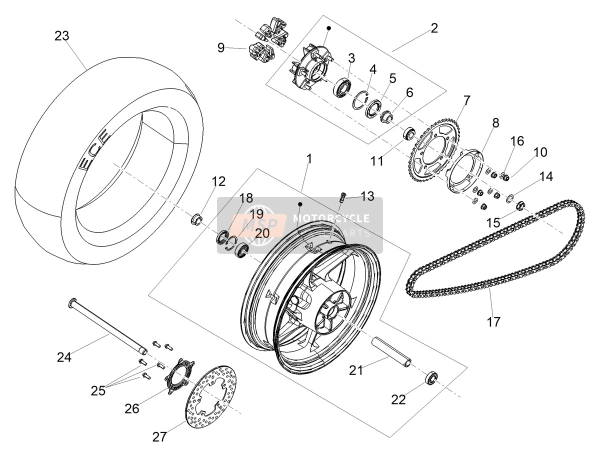 2B007581, Ball Bearing 20X47X14, Piaggio, 0