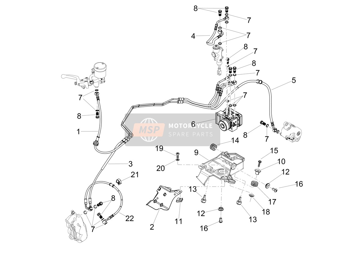 2B006783, Hecu Rear Brake Caliper Hose, Piaggio, 0