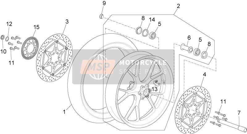 2B008946, Front Wheel Axle, Piaggio, 0