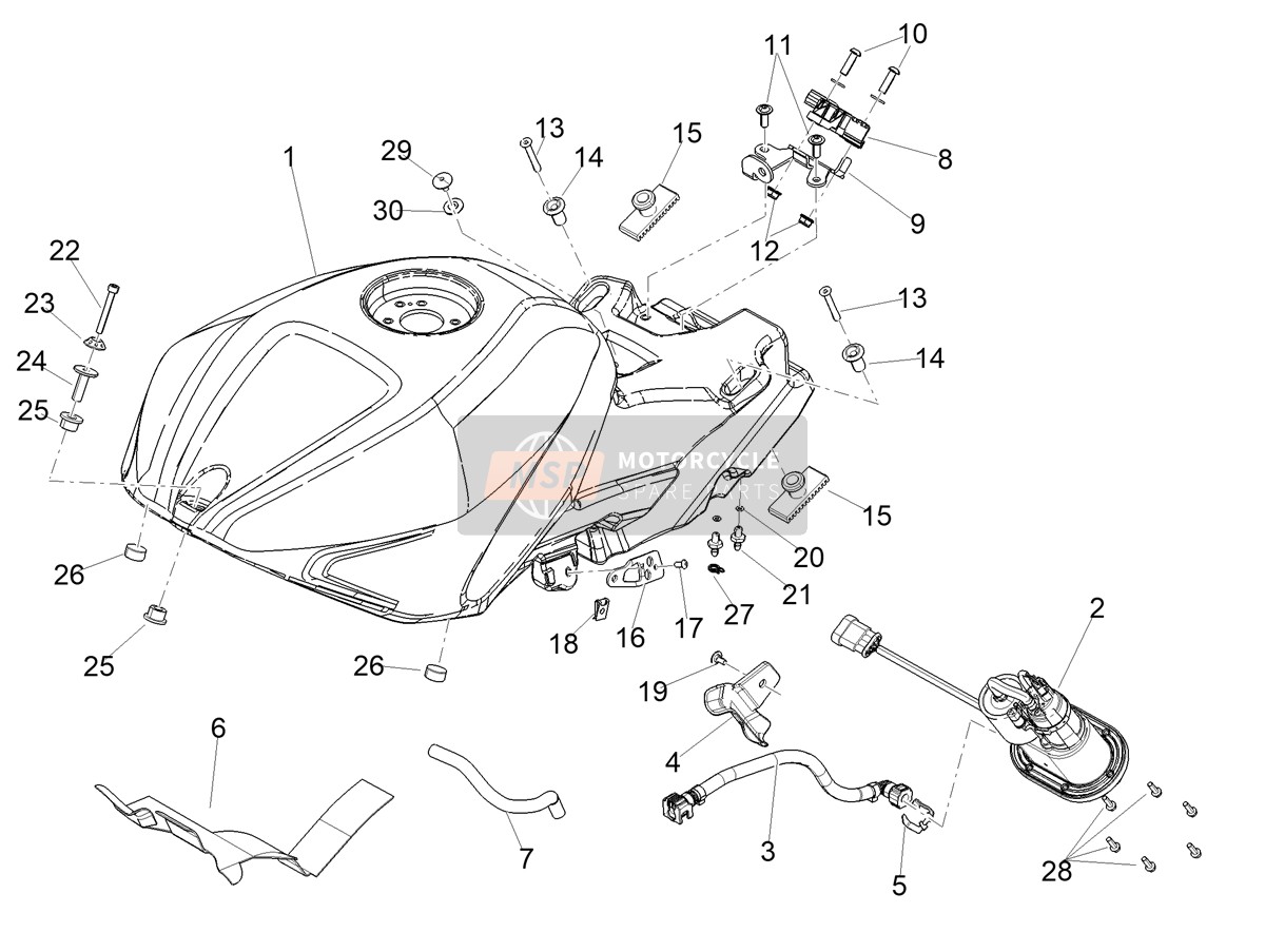 2H005457000NV, Réservoir De Carburant, Piaggio, 0