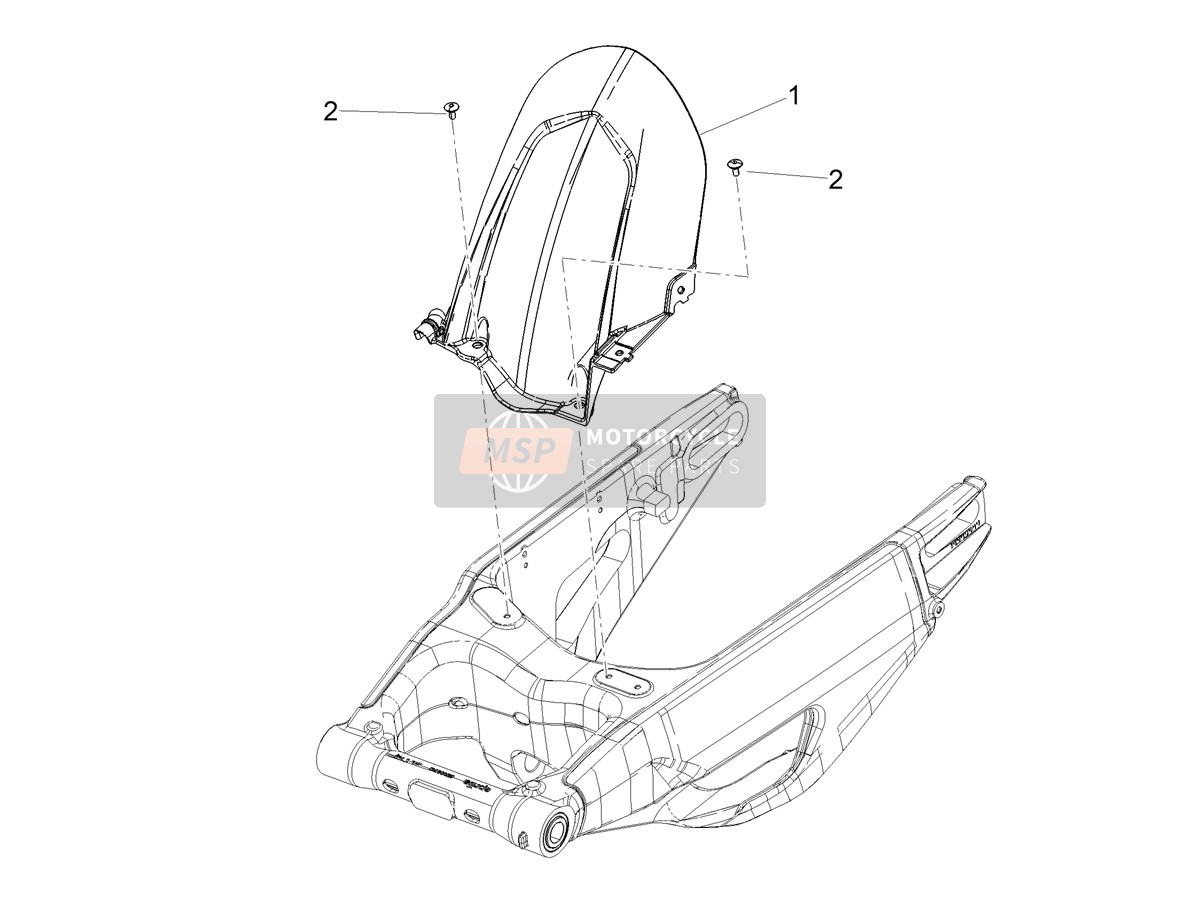 2B006922, Rear Mudgard, Piaggio, 0