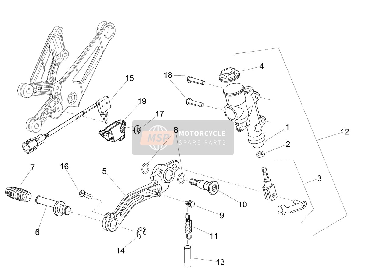 Rear master cylinder