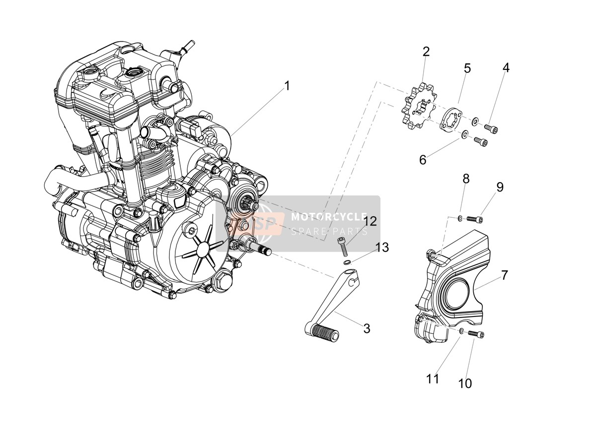 Motor-Ergänzendes Teil-Hebel