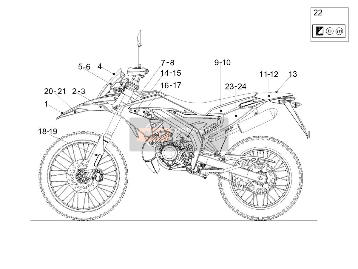 2H002215, Dec. Aprilia Racing Parafango Anteriore, Piaggio, 0