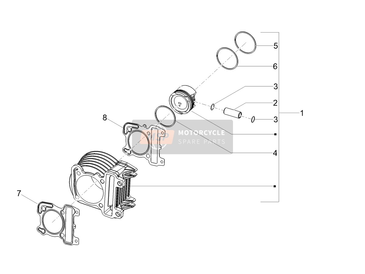 1A000745, Joint Culasse/cylindre, Piaggio, 1