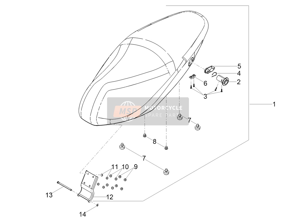 1B003129000C2, Complete Saddle, Piaggio, 0