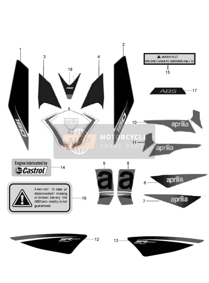 2H002046, Aufkleber, Castrol, Piaggio, 0