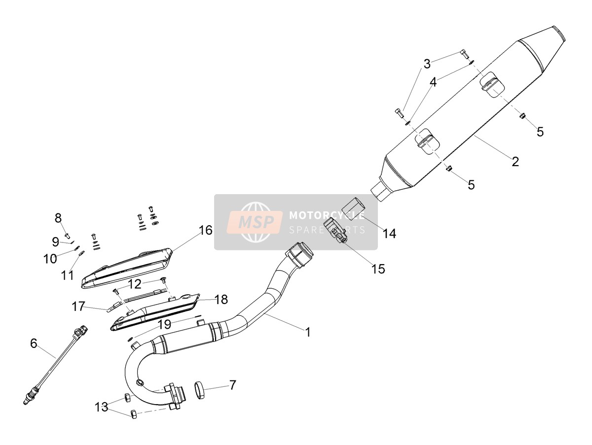 2B008170, Muffler Protection, Piaggio, 1
