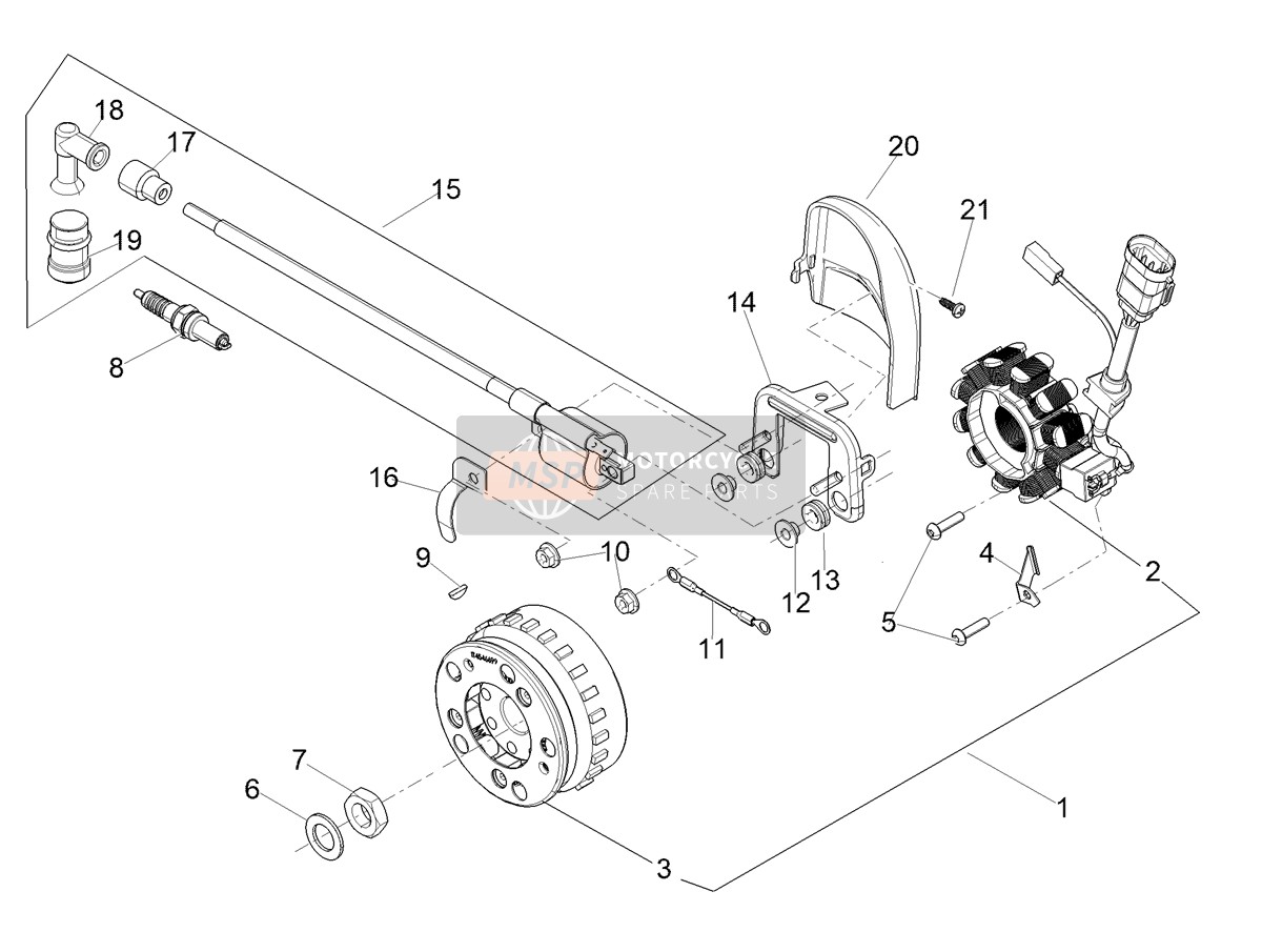 1B003793, Copertura Bobina, Piaggio, 1